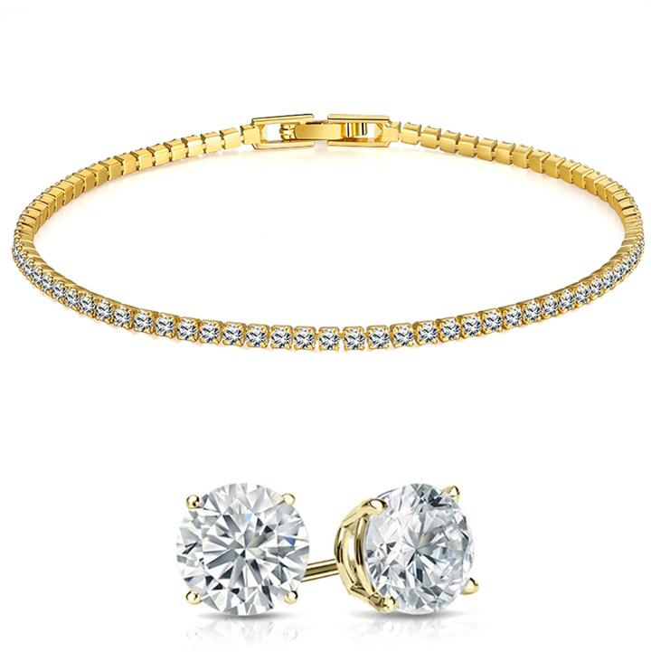 Gold “So Icy” Bracelet and Earring Set